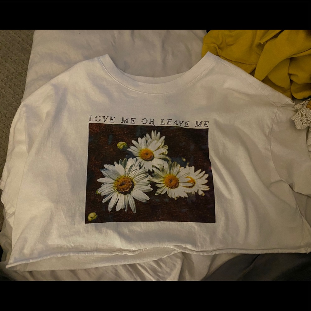 white sunflower crop top